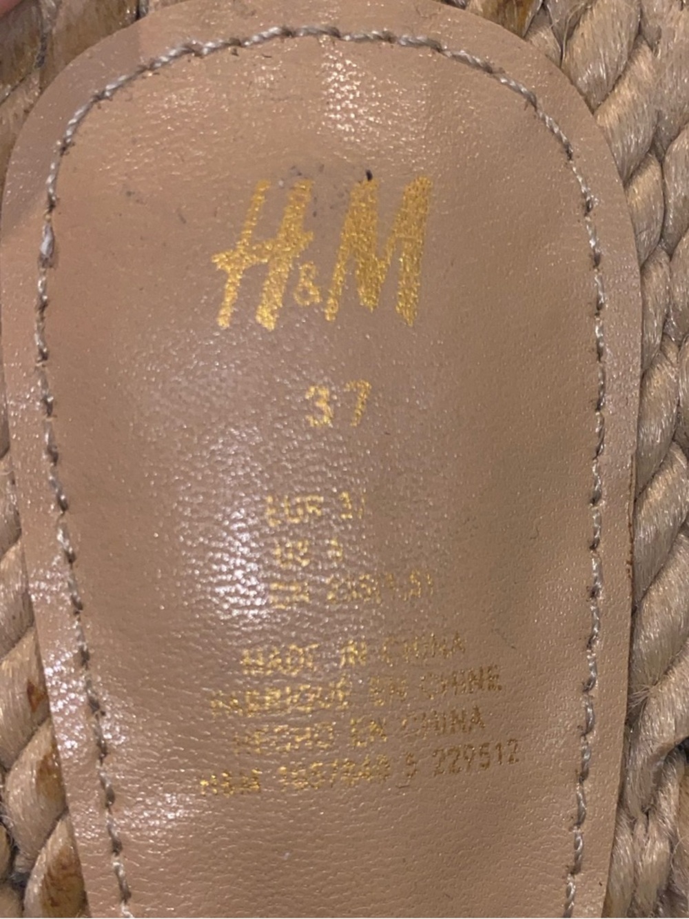 H&M ROPE KNOT NOMADIC MINIMALIST CASUAL PLATFORM CLASSIC BOHO CHIC NEUTRAL SZ 37 - Picture 4 of 12
